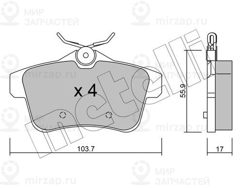 Комплект тормозных колодок, дисковый тормоз METELLI 2208550