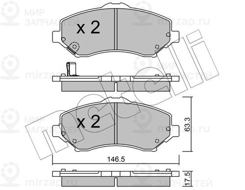 Комплект тормозных колодок, дисковый тормоз METELLI 2208620