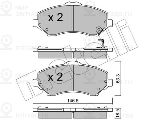 Комплект тормозных колодок, дисковый тормоз METELLI 2208621