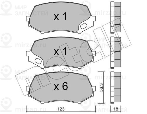 Комплект тормозных колодок, дисковый тормоз METELLI 2208740