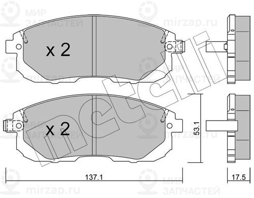 Комплект тормозных колодок, дисковый тормоз METELLI 2208761