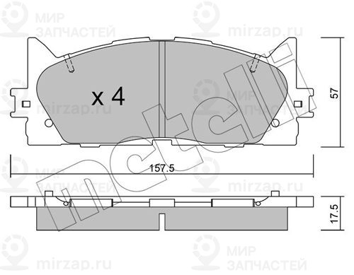 Комплект тормозных колодок, дисковый тормоз METELLI 2208820