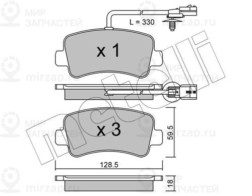 Комплект тормозных колодок, дисковый тормоз METELLI 2208990
