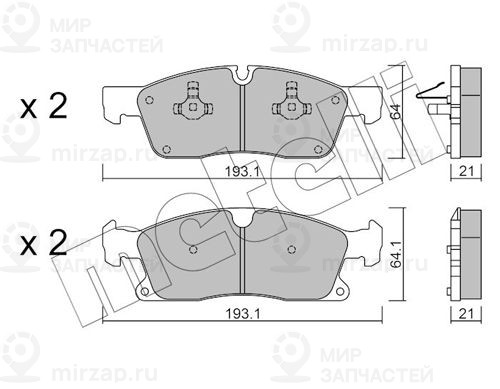 Комплект тормозных колодок, дисковый тормоз METELLI 2209274