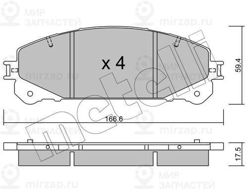Комплект тормозных колодок, дисковый тормоз METELLI 2209380