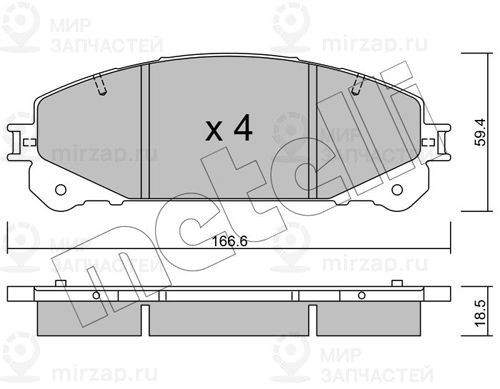 Комплект тормозных колодок, дисковый тормоз METELLI 2209381