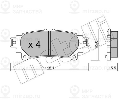 Комплект тормозных колодок, дисковый тормоз METELLI 2209390