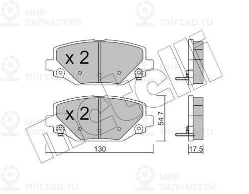 Комплект тормозных колодок, дисковый тормоз METELLI 2209470