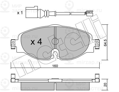 Комплект тормозных колодок, дисковый тормоз METELLI 2209500K