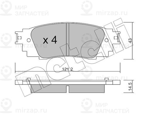 Комплект тормозных колодок, дисковый тормоз METELLI 2210890