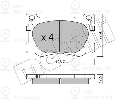 Комплект тормозных колодок, дисковый тормоз METELLI 2210930