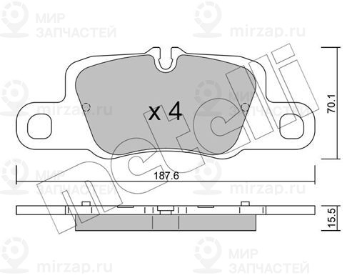 Комплект тормозных колодок, дисковый тормоз METELLI 2212570