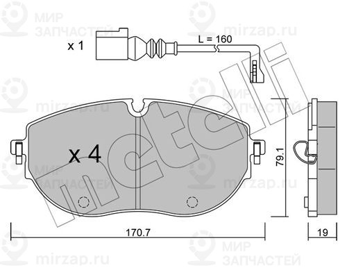 Комплект тормозных колодок, дисковый тормоз METELLI 2213220