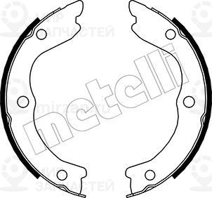Комплект тормозных колодок, стояночная тормозная система METELLI 530293
