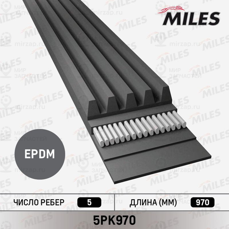 Поликлиновой ремень MILES 5PK970