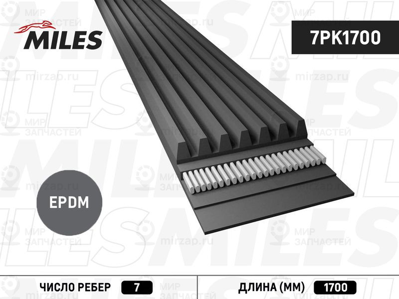 Поликлиновой ремень MILES 7PK1700