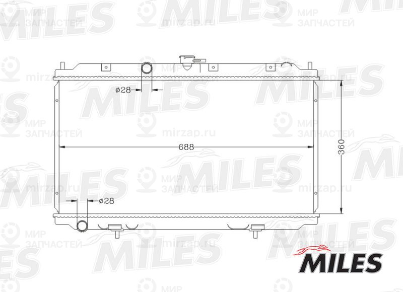 Радиатор, охлаждение двигателя MILES ACRB059