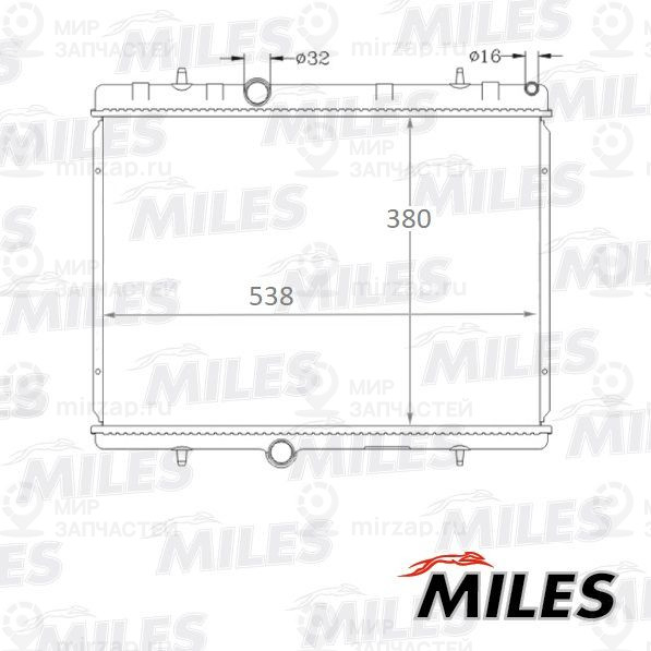 Радиатор, охлаждение двигателя MILES ACRB147