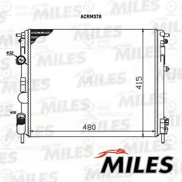 Радиатор, охлаждение двигателя MILES ACRM378