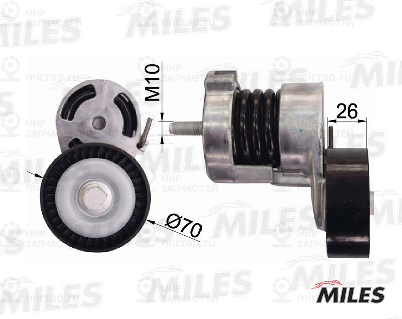 Натяжитель ремня, клиновой зубча MILES AG00044