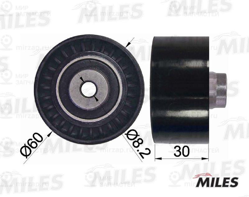 Паразитный / Ведущий ролик, зубчатый ремень MILES AG02075