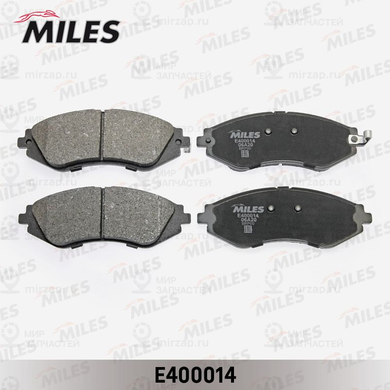 Комплект тормозных колодок, дисковый тормоз MILES E400014