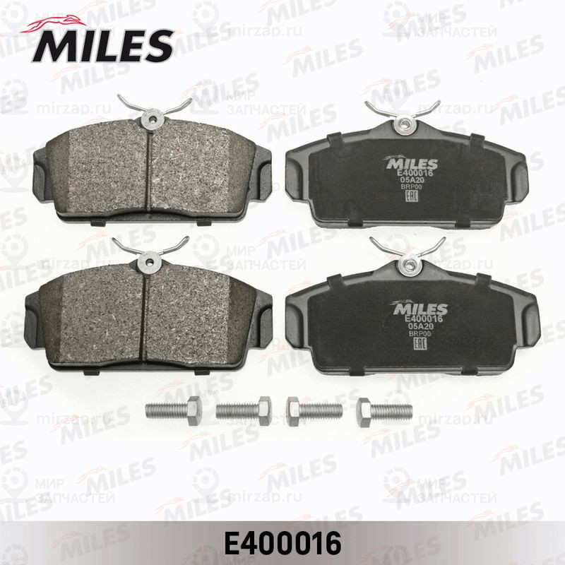 Комплект тормозных колодок, дисковый тормоз MILES E400016