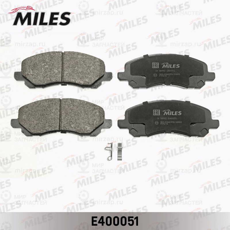 Комплект тормозных колодок, дисковый тормоз MILES E400051