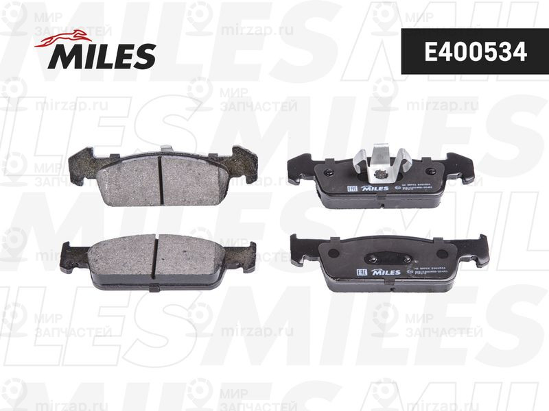 Комплект тормозных колодок, дисковый тормоз MILES E400534