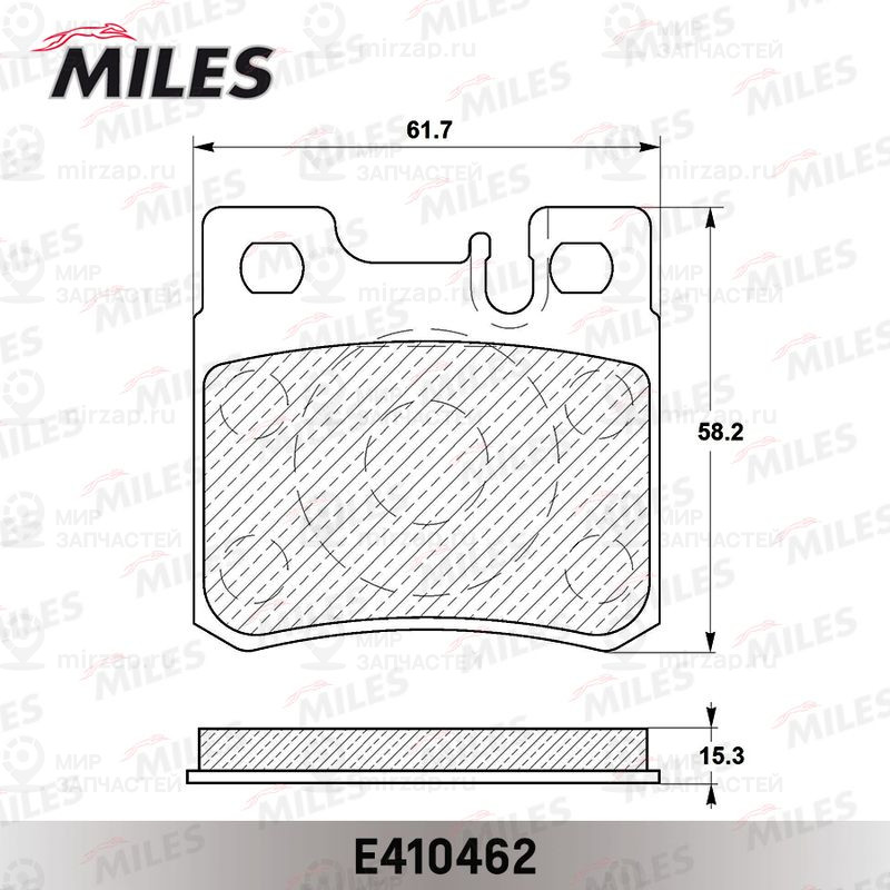 Комплект тормозных колодок, дисковый тормоз MILES E410462