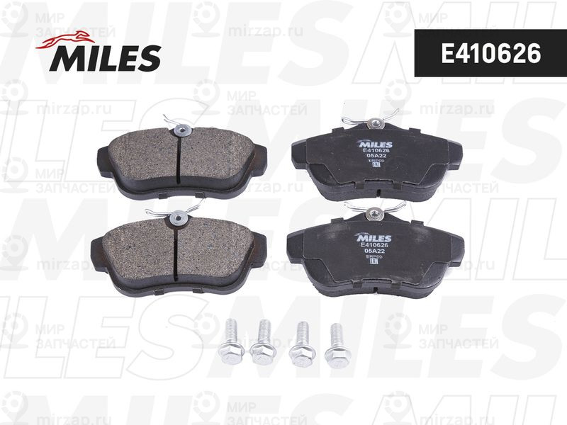 Комплект тормозных колодок, дисковый тормоз MILES E410626