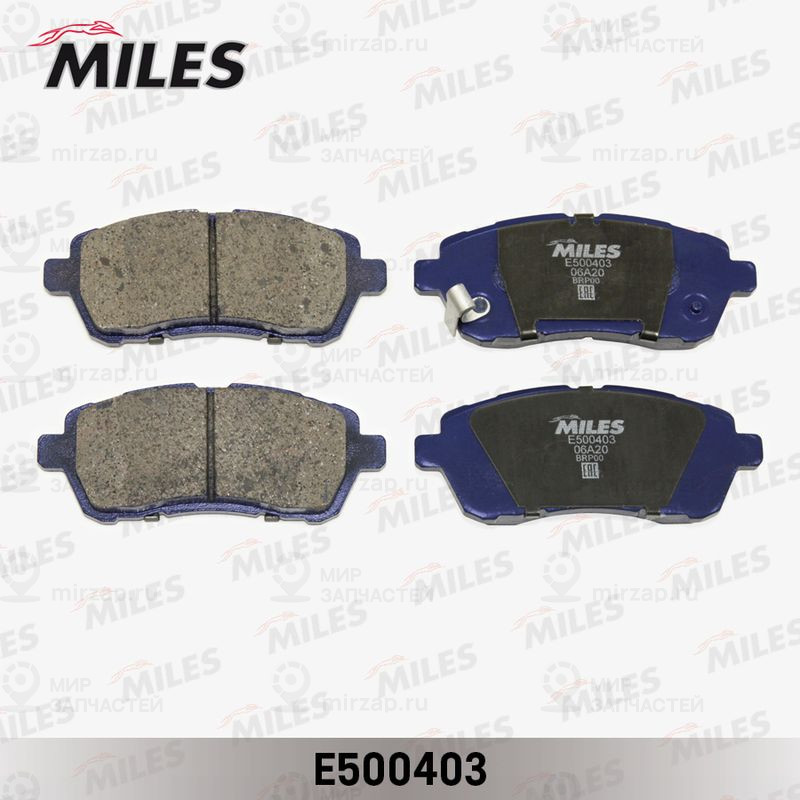 Комплект тормозных колодок, дисковый тормоз MILES E500403