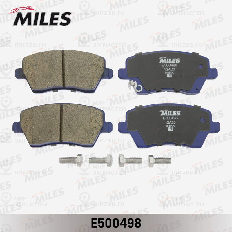 Комплект тормозных колодок, дисковый тормоз MILES E500498