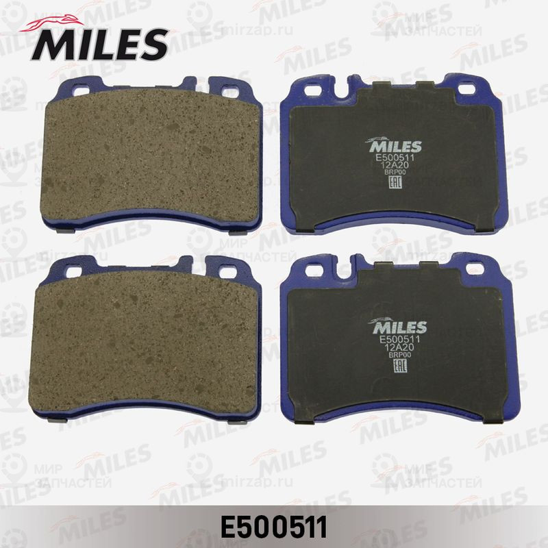 Комплект тормозных колодок, дисковый тормоз MILES E500511