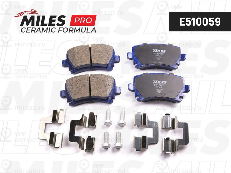 Комплект тормозных колодок, дисковый тормоз MILES E510059