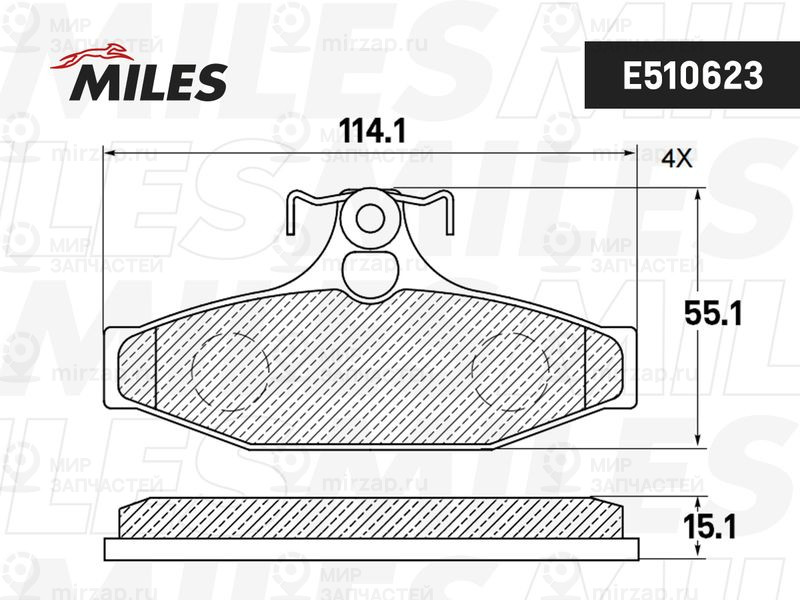 Комплект тормозных колодок, дисковый тормоз MILES E510623