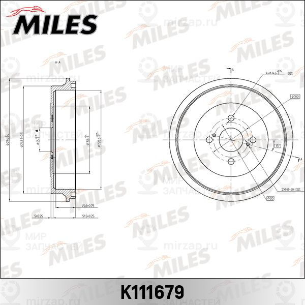 Тормозной барабан MILES K111679