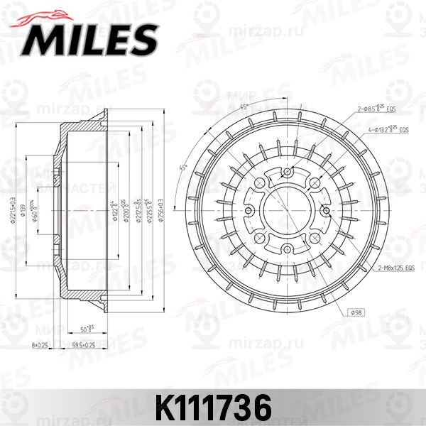 Тормозной барабан MILES K111736