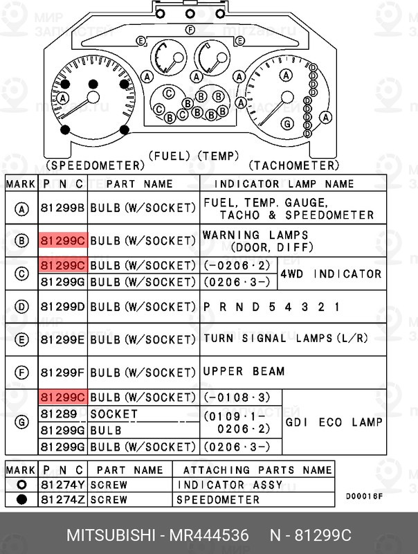 Запчасть MITSUBISHI MR444536