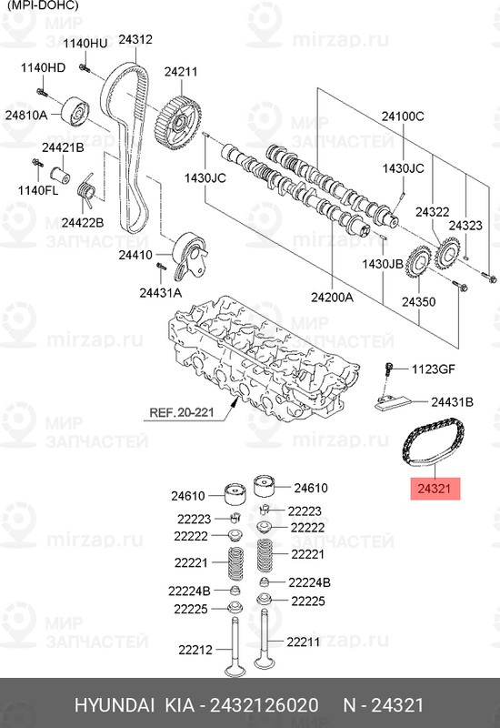 Запчасть MOBIS 2432126020