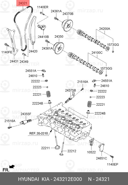 Запчасть MOBIS 243212E000