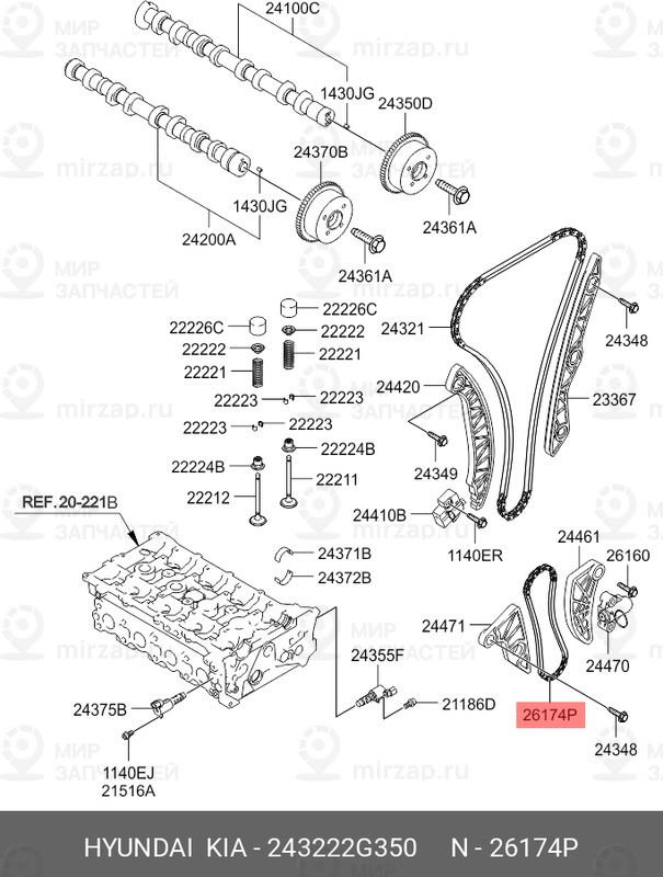 Запчасть MOBIS 243222G350