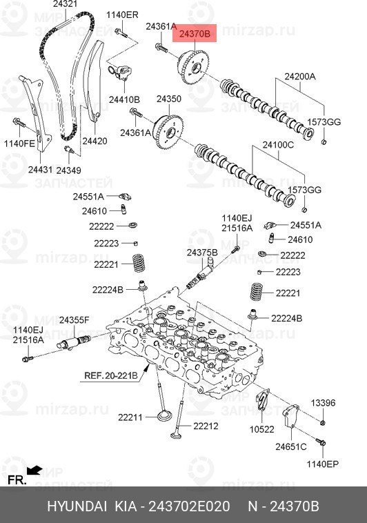 Запчасть MOBIS 243702E020