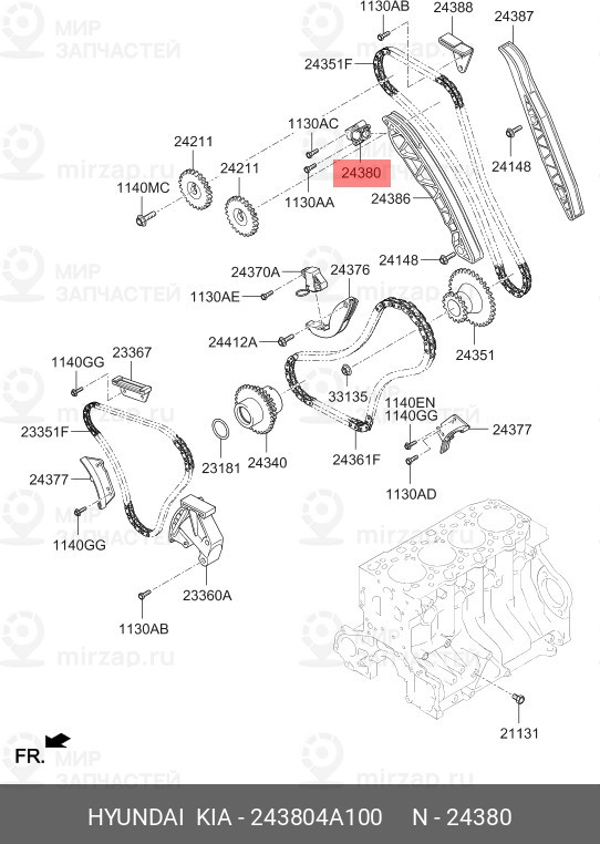 Запчасть MOBIS 243804A100
