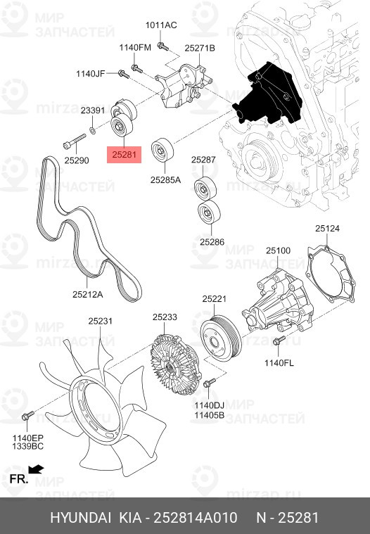 Запчасть MOBIS 252814A010
