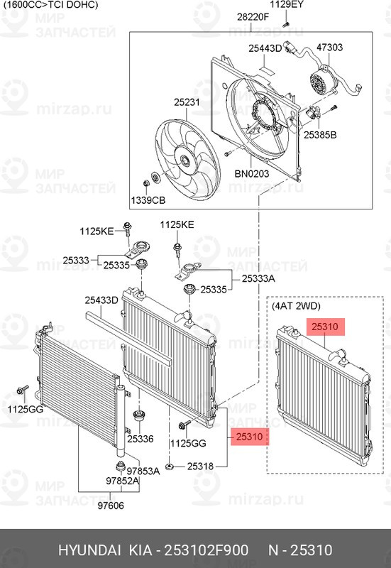 Запчасть MOBIS 253102F900