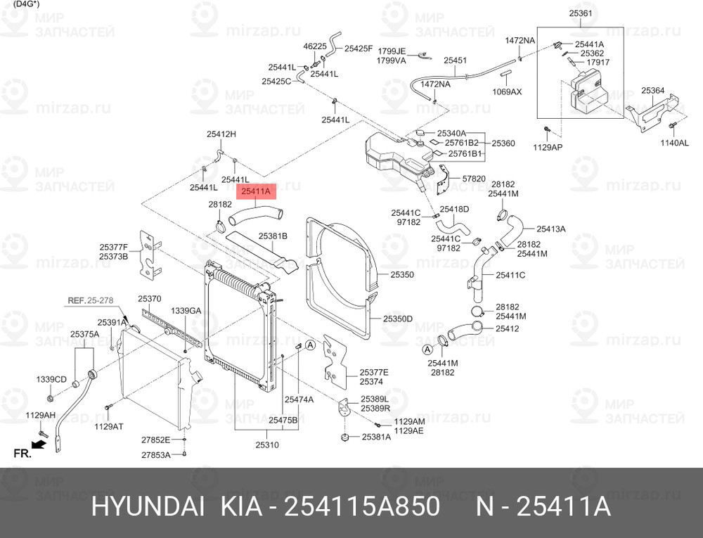 Запчасть MOBIS 254115A850