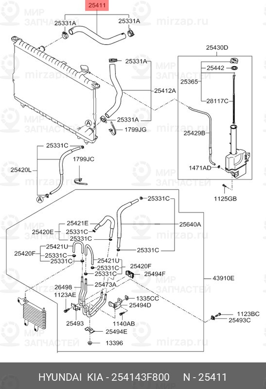 Запчасть MOBIS 254143F800