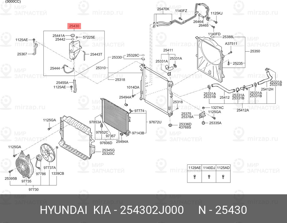 Запчасть MOBIS 254302J000