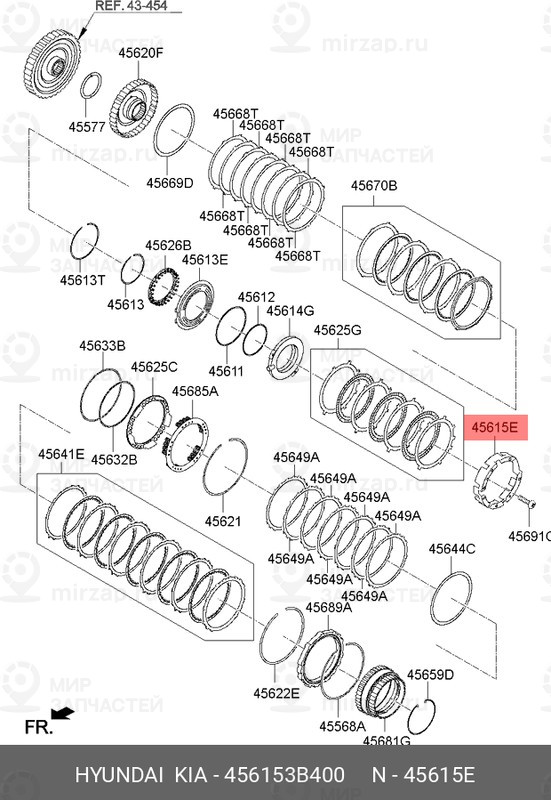 Запчасть MOBIS 456153B400